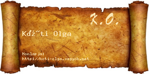 Kóti Olga névjegykártya