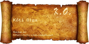 Kóti Olga névjegykártya