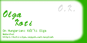 olga koti business card